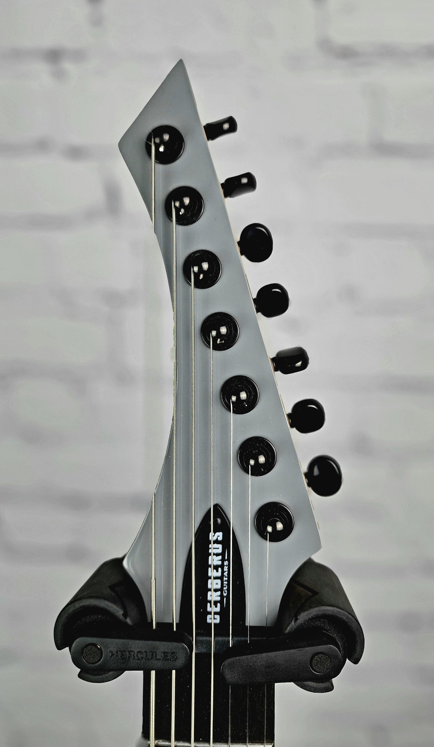 Cerberus Guitars Erebus 7 String Electric Guitar 27" Baritone Gloss Grey Natural Back