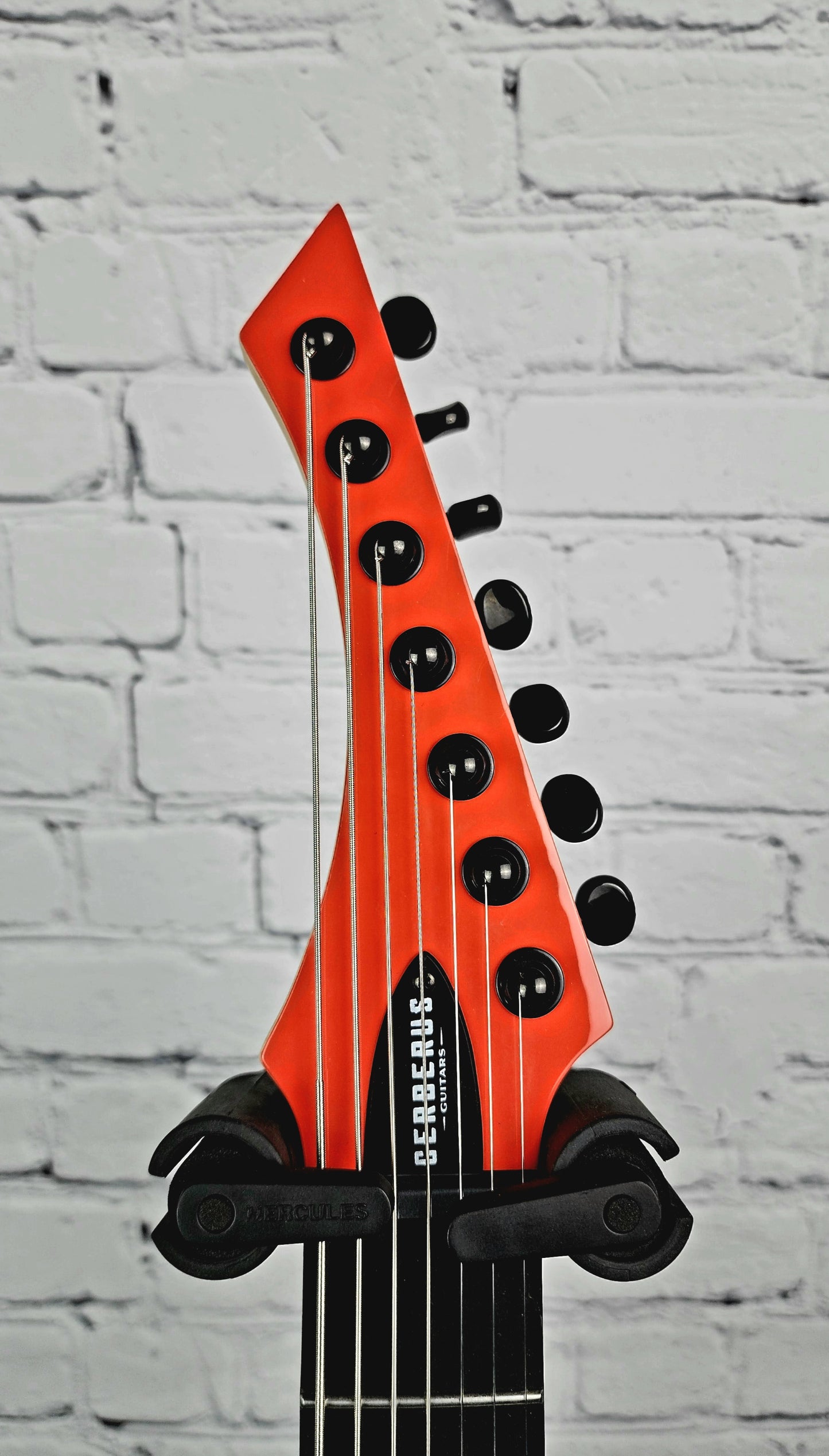 Cerberus Guitars Erebus 7 String Electric Guitar 27" Baritone Fiesta Red Natural Back