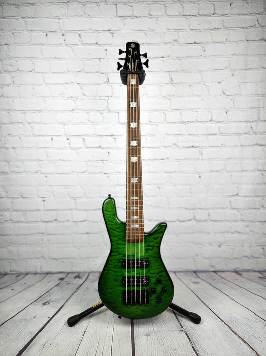 USED Spector USA NS5-H2 5 String Bass Quilt Maple Green Matte