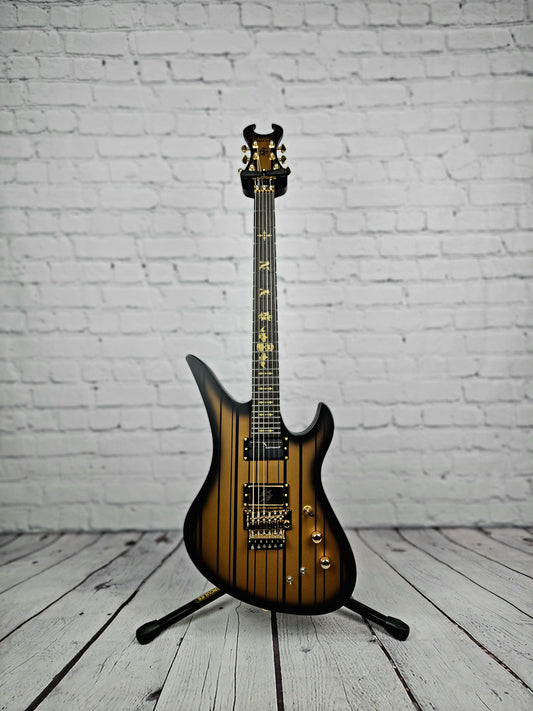 Schecter Artist Series Synyster Gates Custom 6 String Electric Guitar Satin Gold Burst