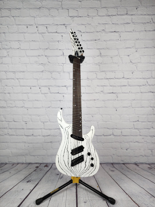 Ormsby Guitars SX GTR 7 String Electric Guitar White/Black Exposed Grain Ash