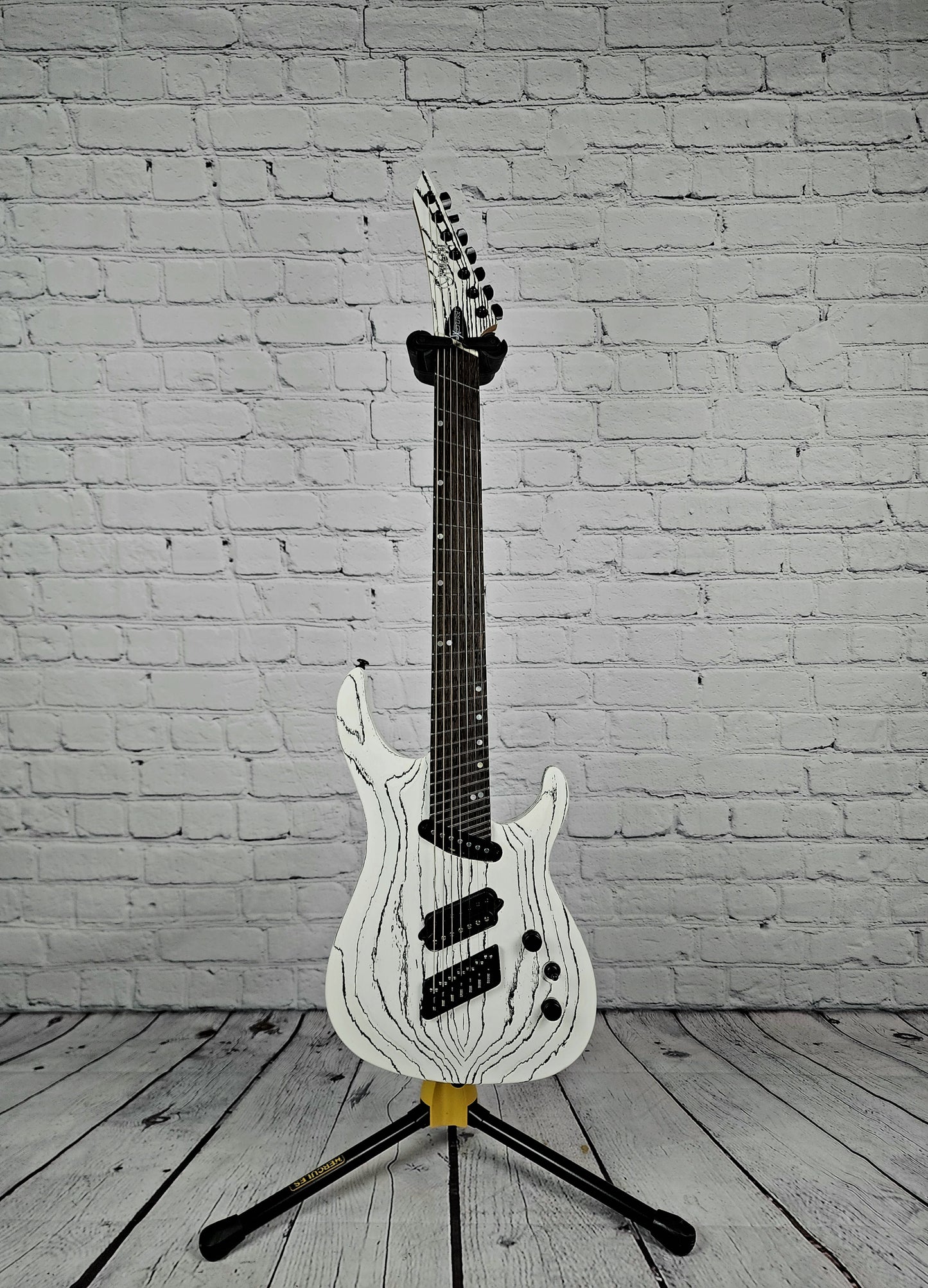 Ormsby Guitars SX GTR 7 String Electric Guitar White/Black Exposed Grain Ash