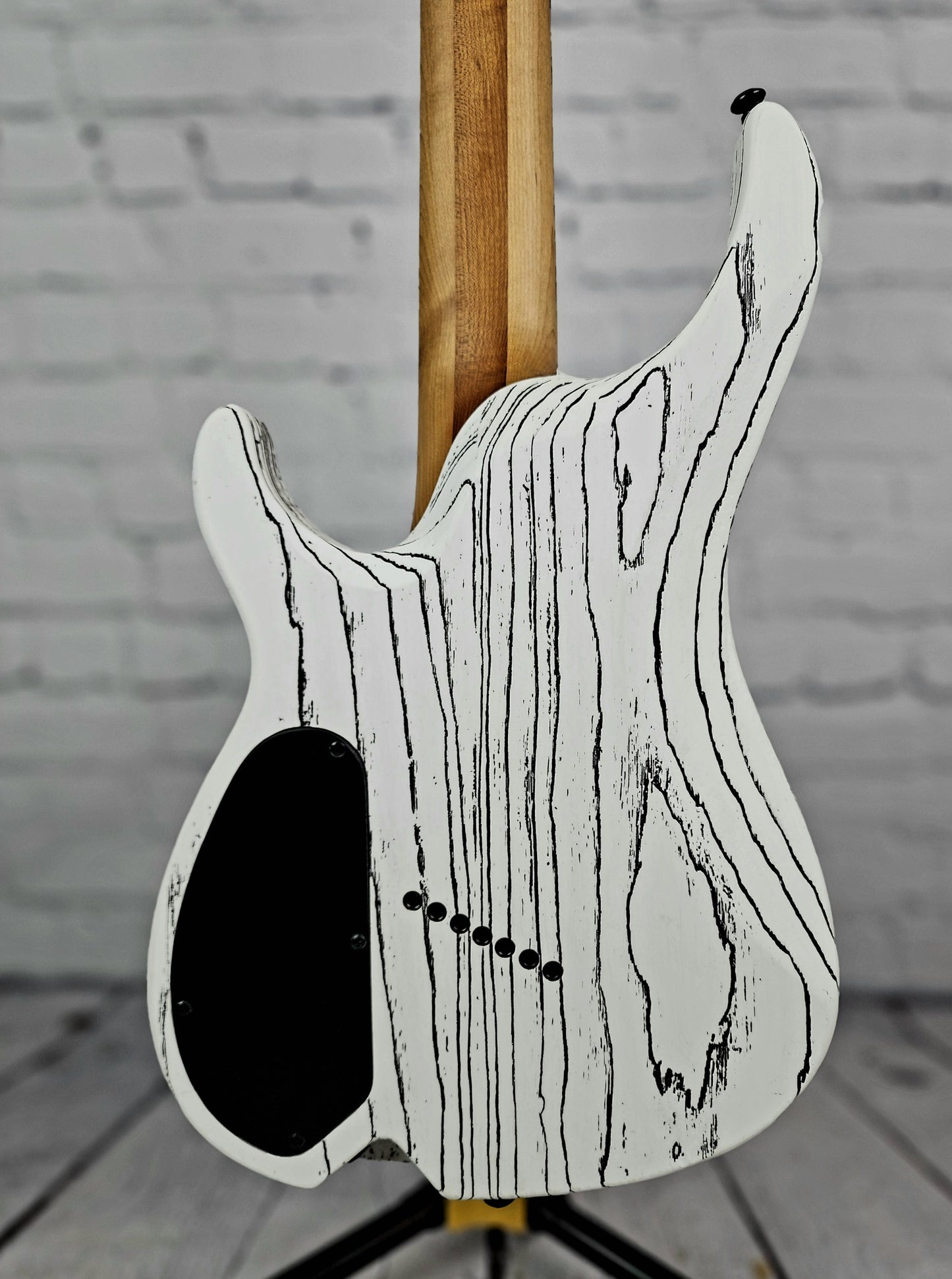 Ormsby Guitars SX GTR 7 String Electric Guitar White/Black Exposed Grain Ash