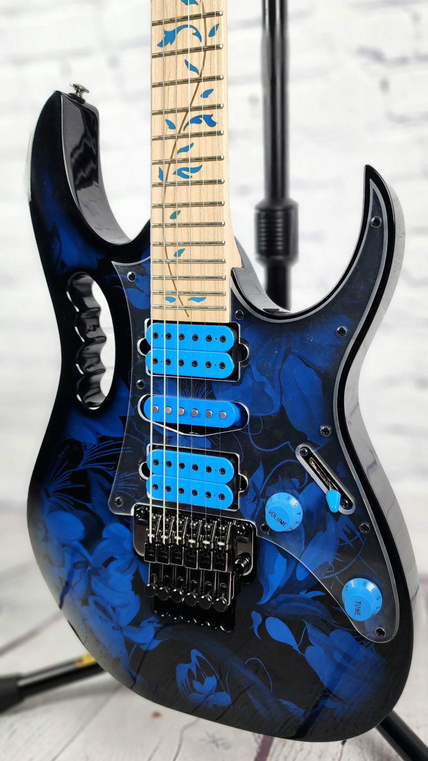 Ibanez Premium Jem 77P BPF 6 String Electric Guitar Blue Floral Pattern Steve Vai