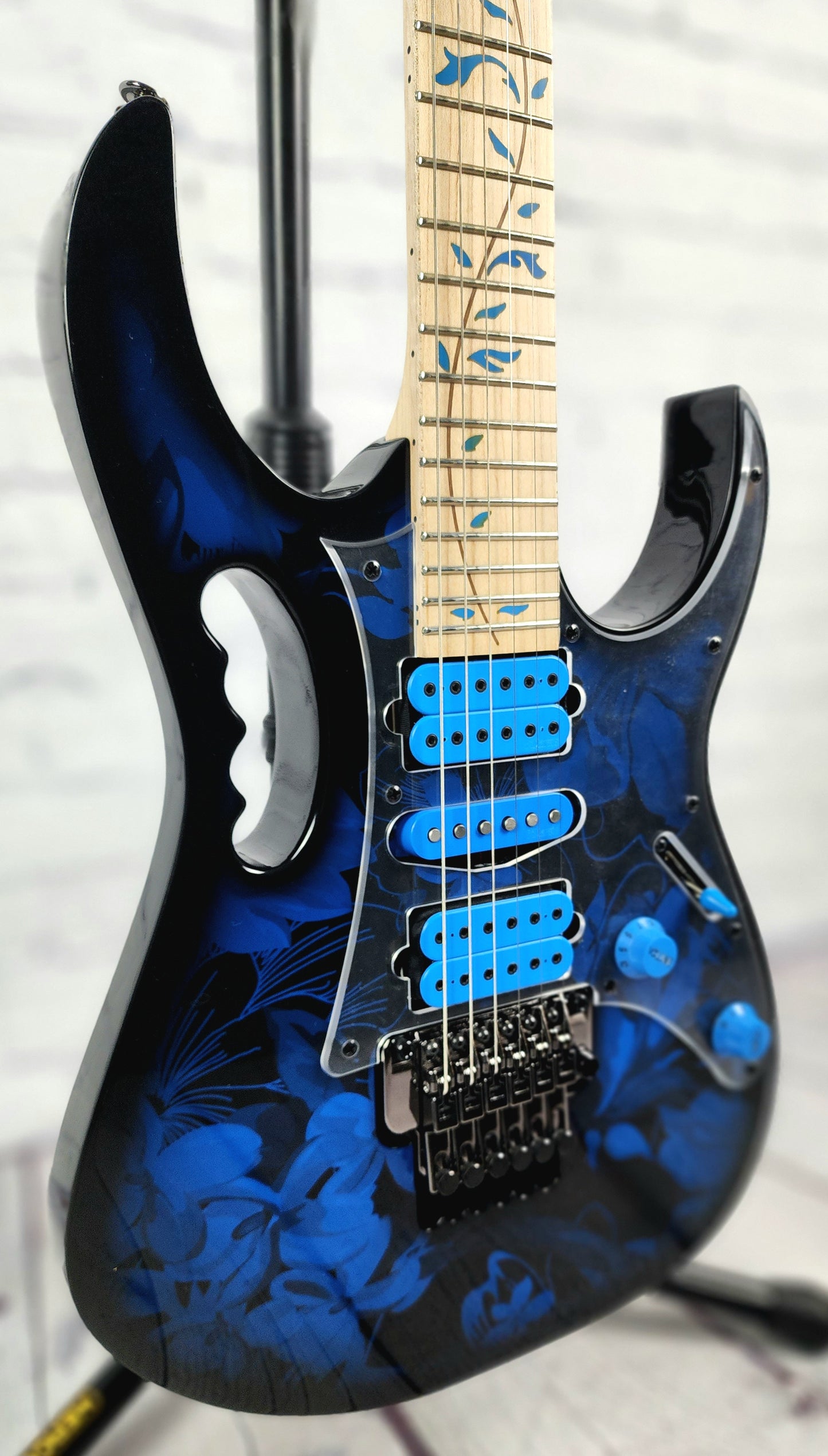 Ibanez Premium Jem 77P BPF 6 String Electric Guitar Blue Floral Pattern Steve Vai