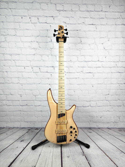 Ibanez Premium SR5FMDX2 NTL 5 String Bass Guitar Natural Low Gloss