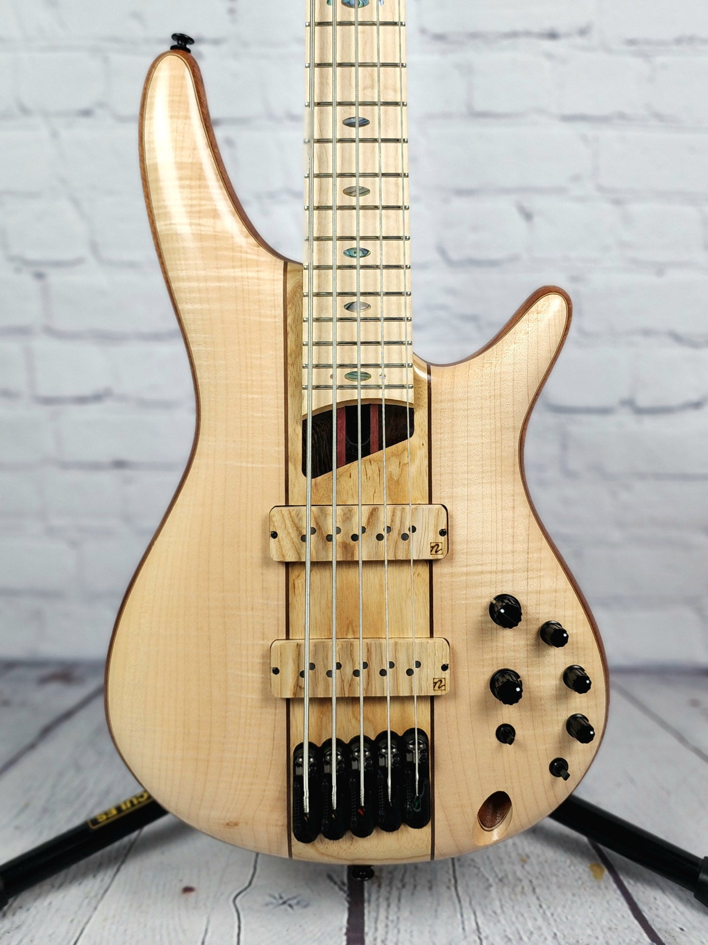 Ibanez Premium SR5FMDX2 NTL 5 String Bass Guitar Natural Low Gloss