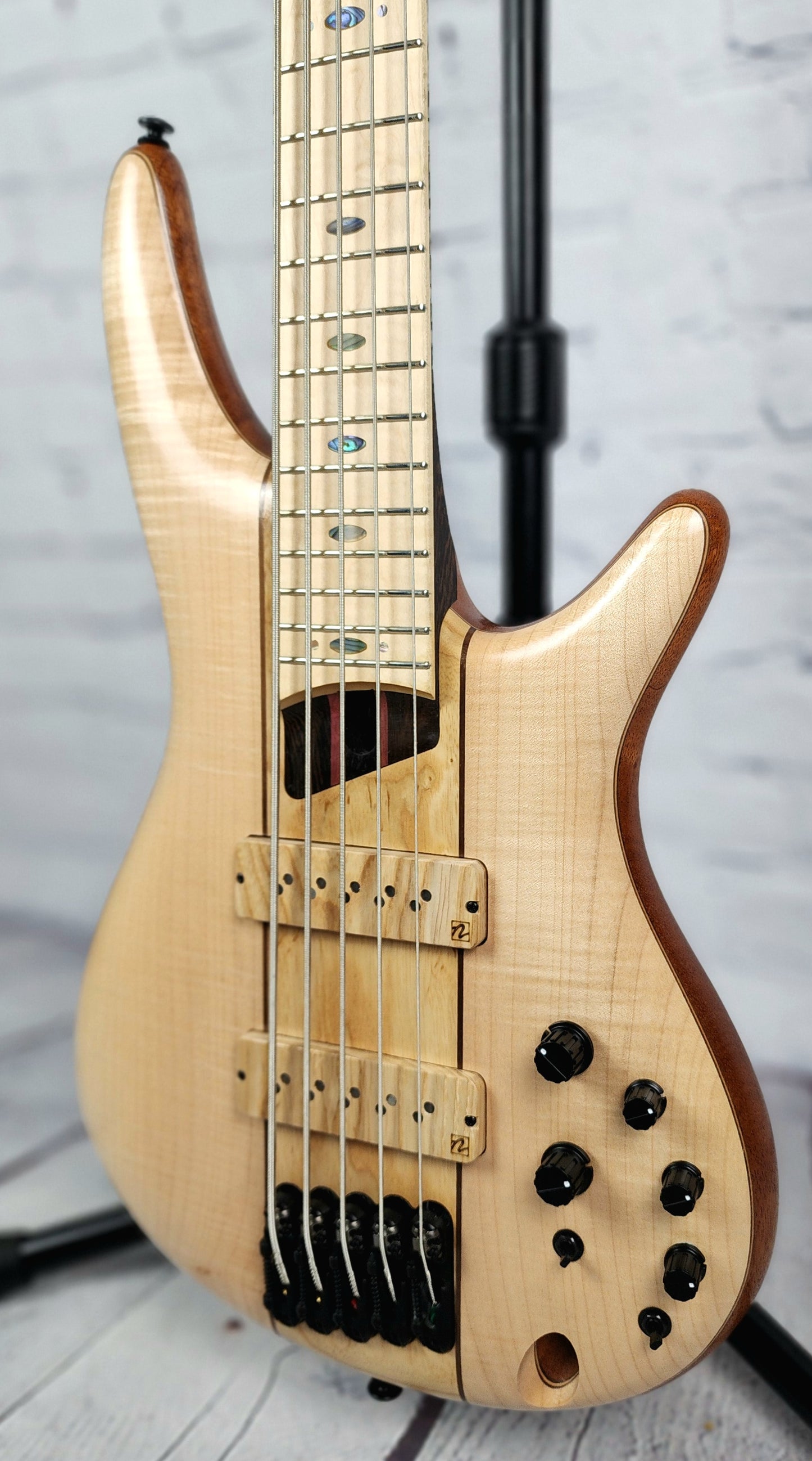 Ibanez Premium SR5FMDX2 NTL 5 String Bass Guitar Natural Low Gloss