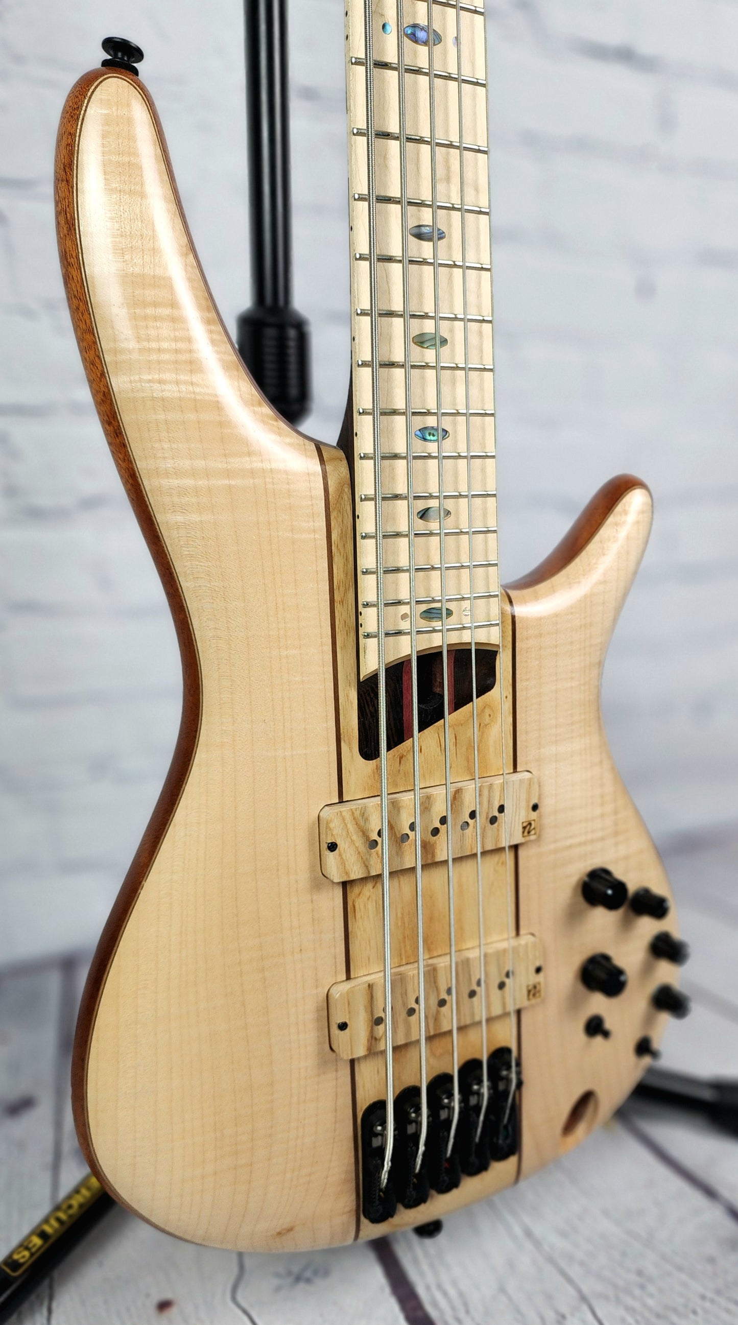 Ibanez Premium SR5FMDX2 NTL 5 String Bass Guitar Natural Low Gloss