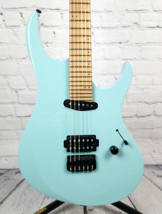 Balaguer Select Diablo Retro 27 6 String Electric Guitar Gloss Cerulean Blue Hipshot