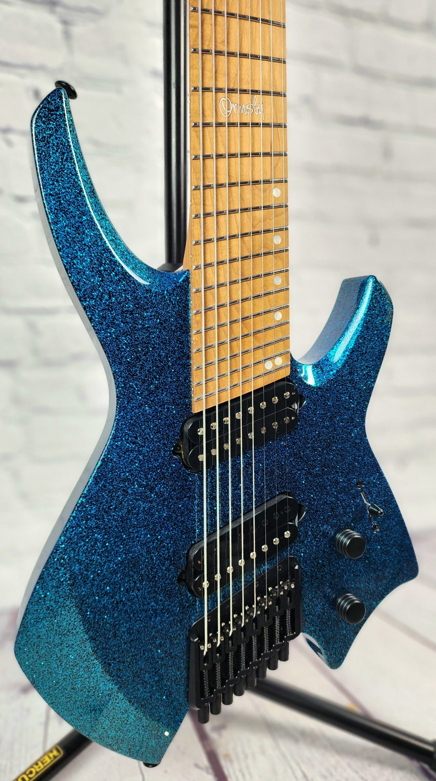 Ormsby Guitars Goliath GTR 8 String Electric Guitar Blue Sparkle