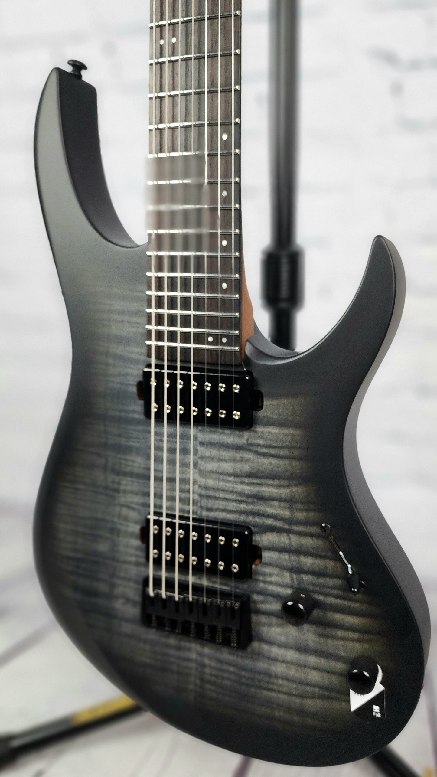 Balaguer Standard Diablo 7 String Baritone Electric Guitar Trans Black Flame