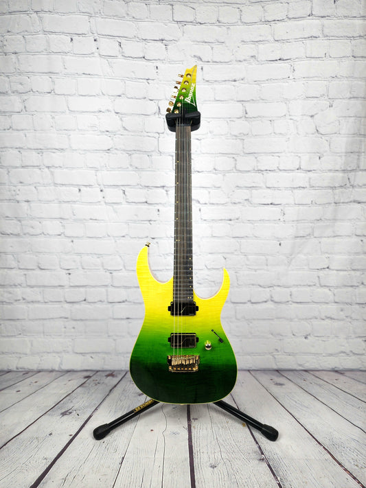 Ibanez Premium LHM1 TGG Luke Hoskin 6 String Electric Guitar Trans Green Gradiation