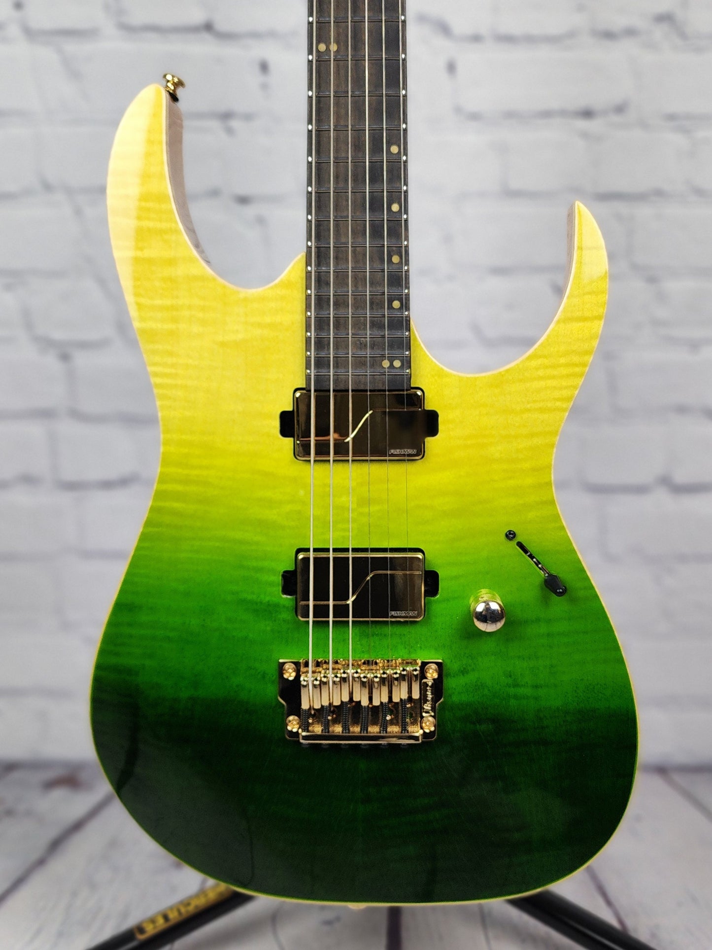 Ibanez Premium LHM1 TGG Luke Hoskin 6 String Electric Guitar Trans Green Gradiation