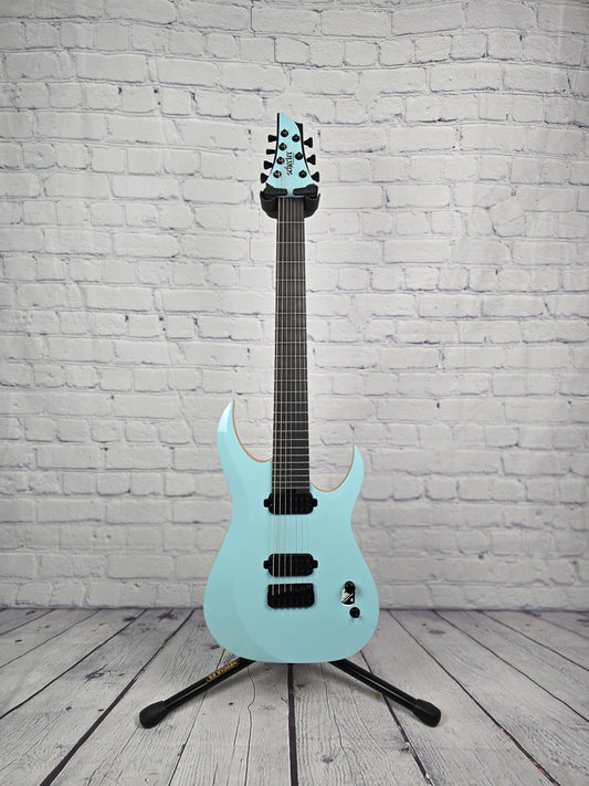 Schecter Guitars John Browne TAO 7 String Electric Guitar Azure Blue