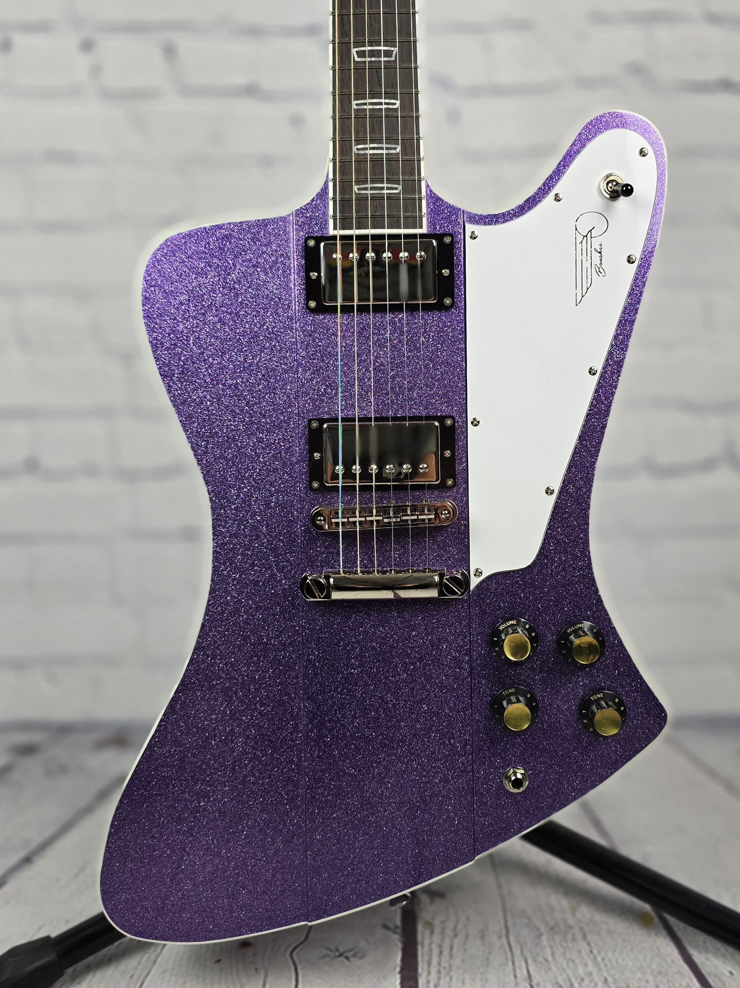 Kauer Guitars Banshee 6 String Electric Guitar Amethyst Purple Sparkle