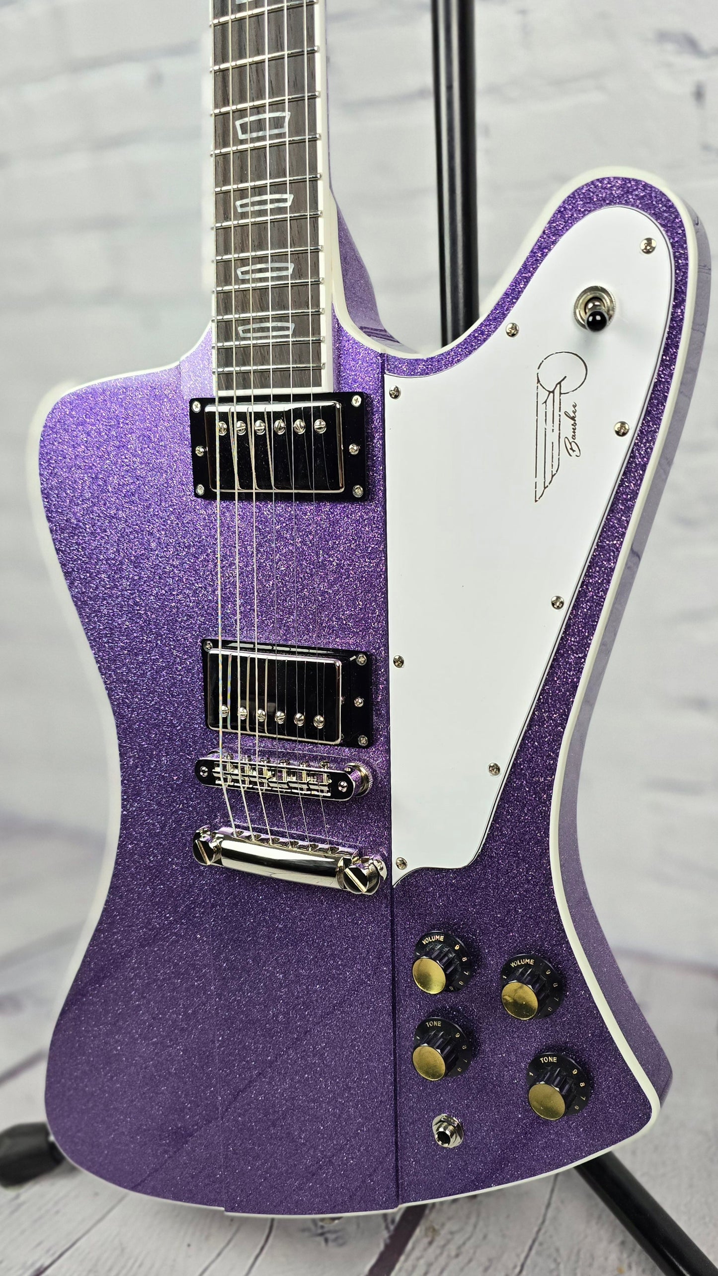 Kauer Guitars Banshee 6 String Electric Guitar Amethyst Purple Sparkle