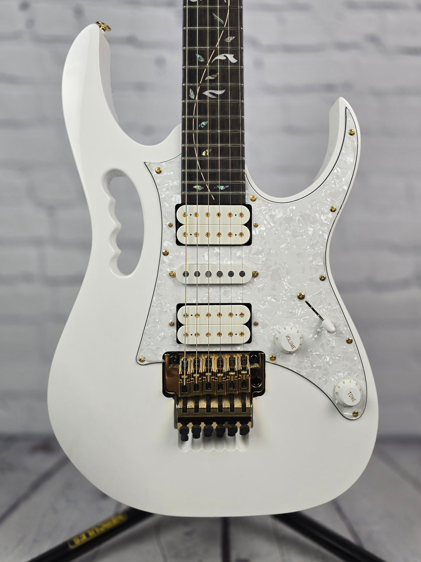 Ibanez Premium JEM7V PWH 6 String Electric Guitar Gloss White Steve Vai