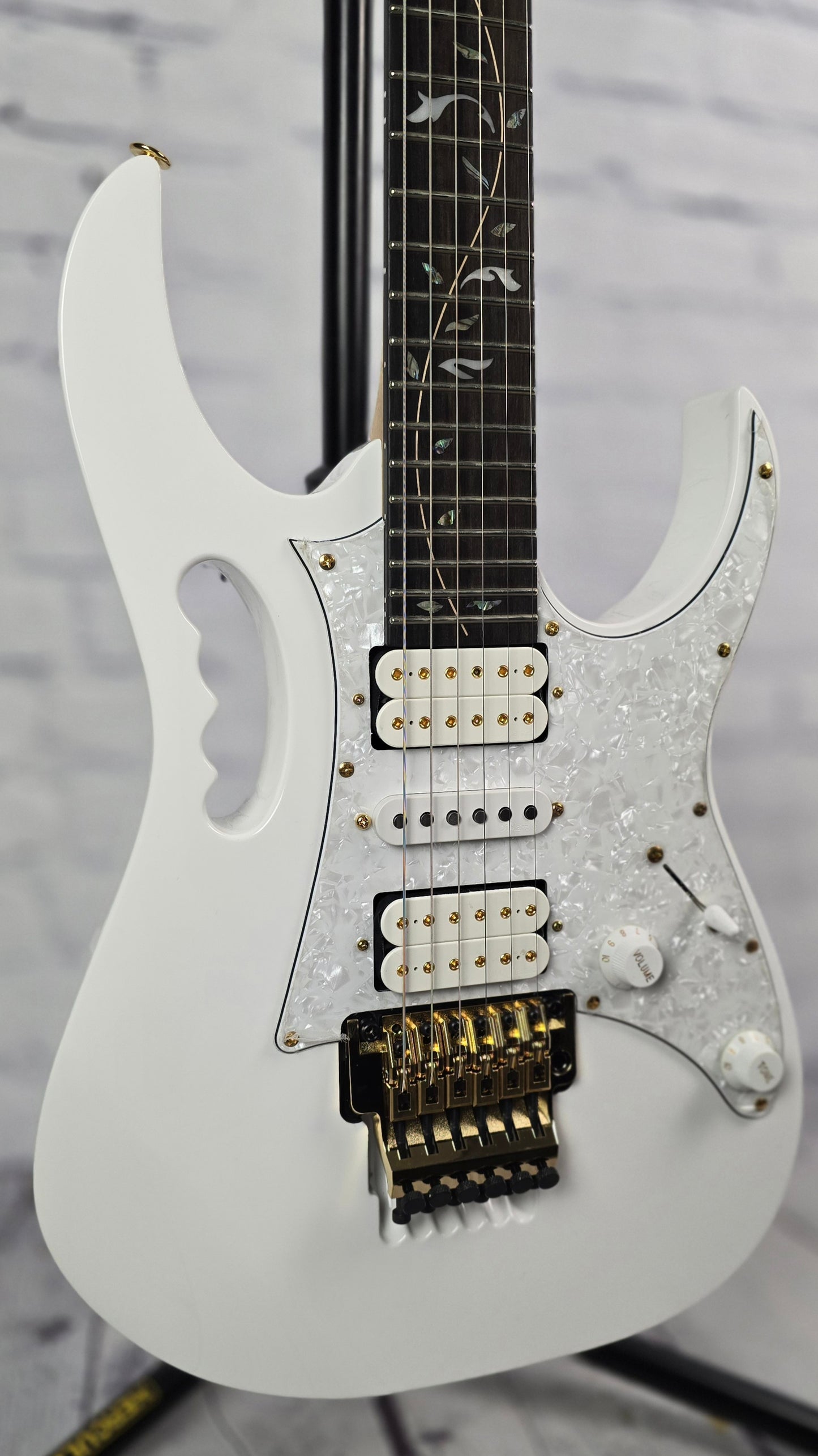 Ibanez Premium JEM7V PWH 6 String Electric Guitar Gloss White Steve Vai