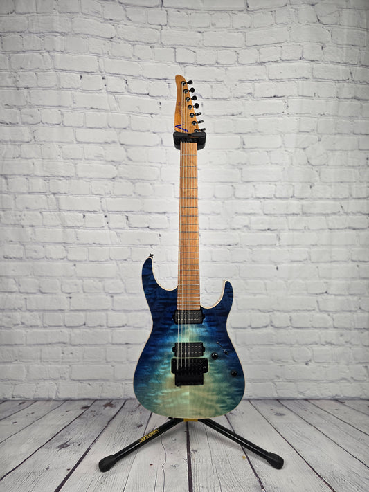 Anderson Guitarworks Angel 7 String Electric Guitar Quilt Blue Wakesurf