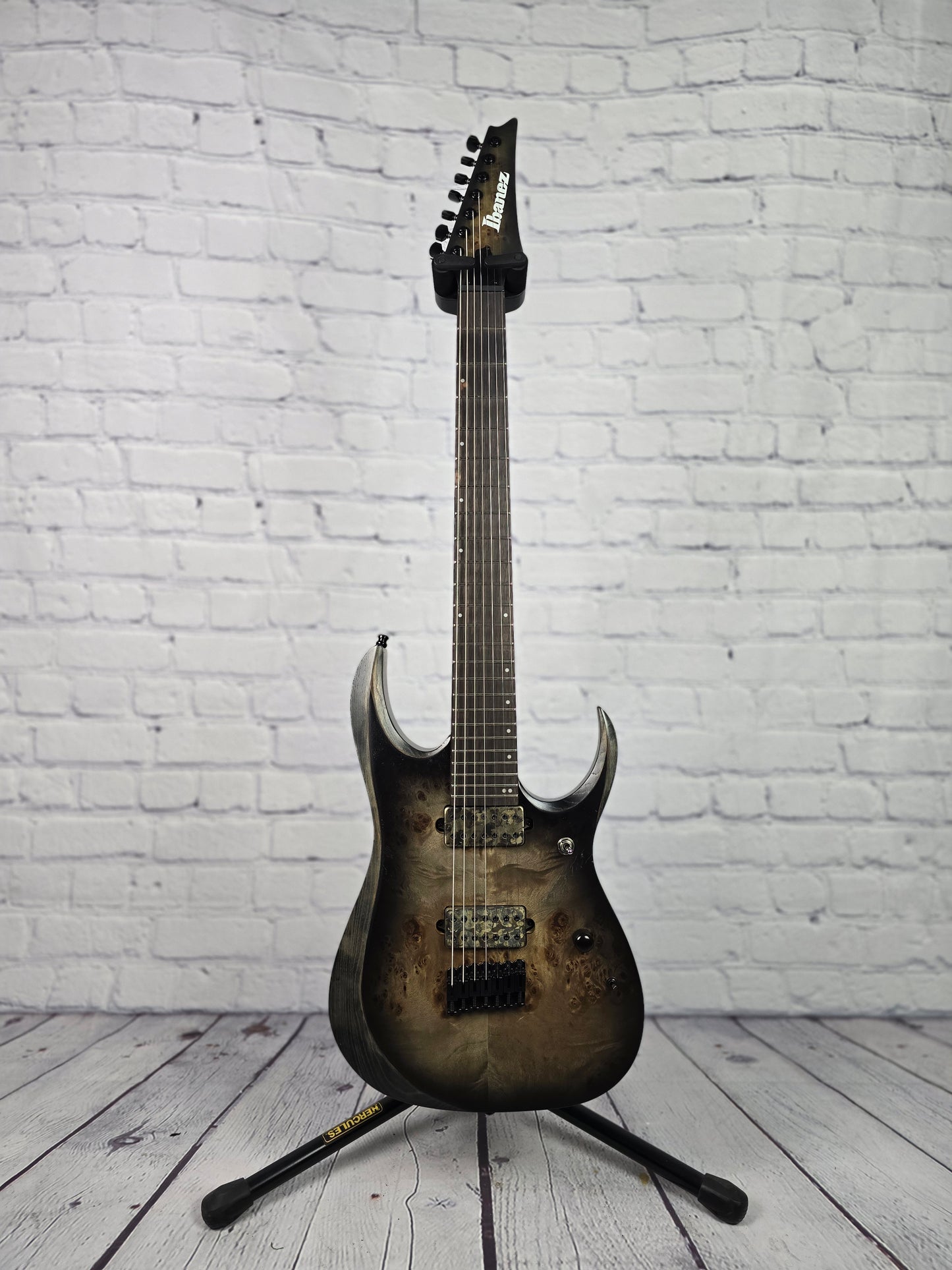 Ibanez Axion Label RGD71ALPA CKF 7 String Electric Guitar Charcoal Black Burst Stained Flat