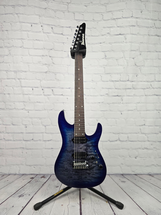 Ibanez Premium AZ427P2QM TUB 7 String Electric Guitar Twilight Blue Burst