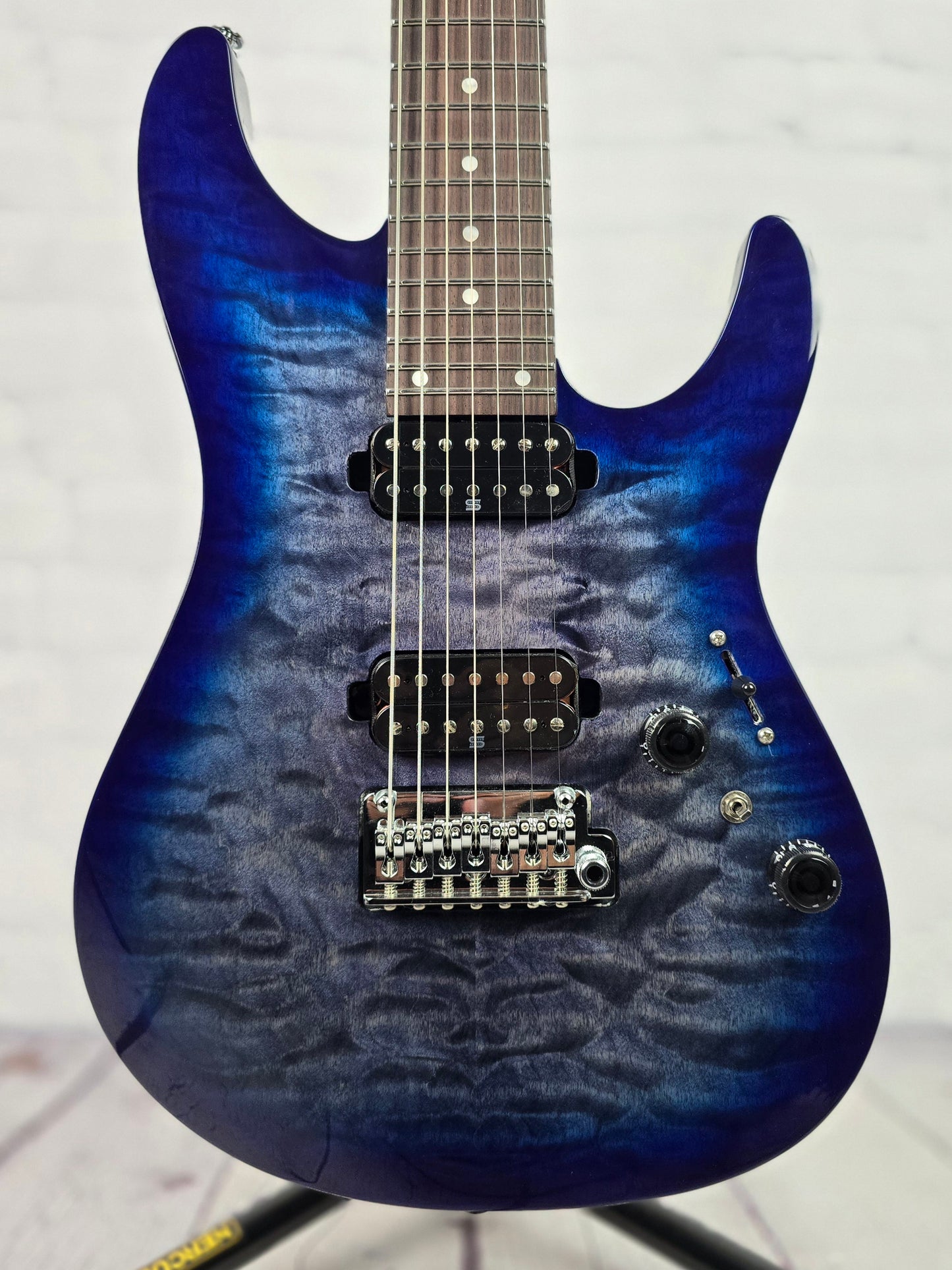 Ibanez Premium AZ427P2QM TUB 7 String Electric Guitar Twilight Blue Burst