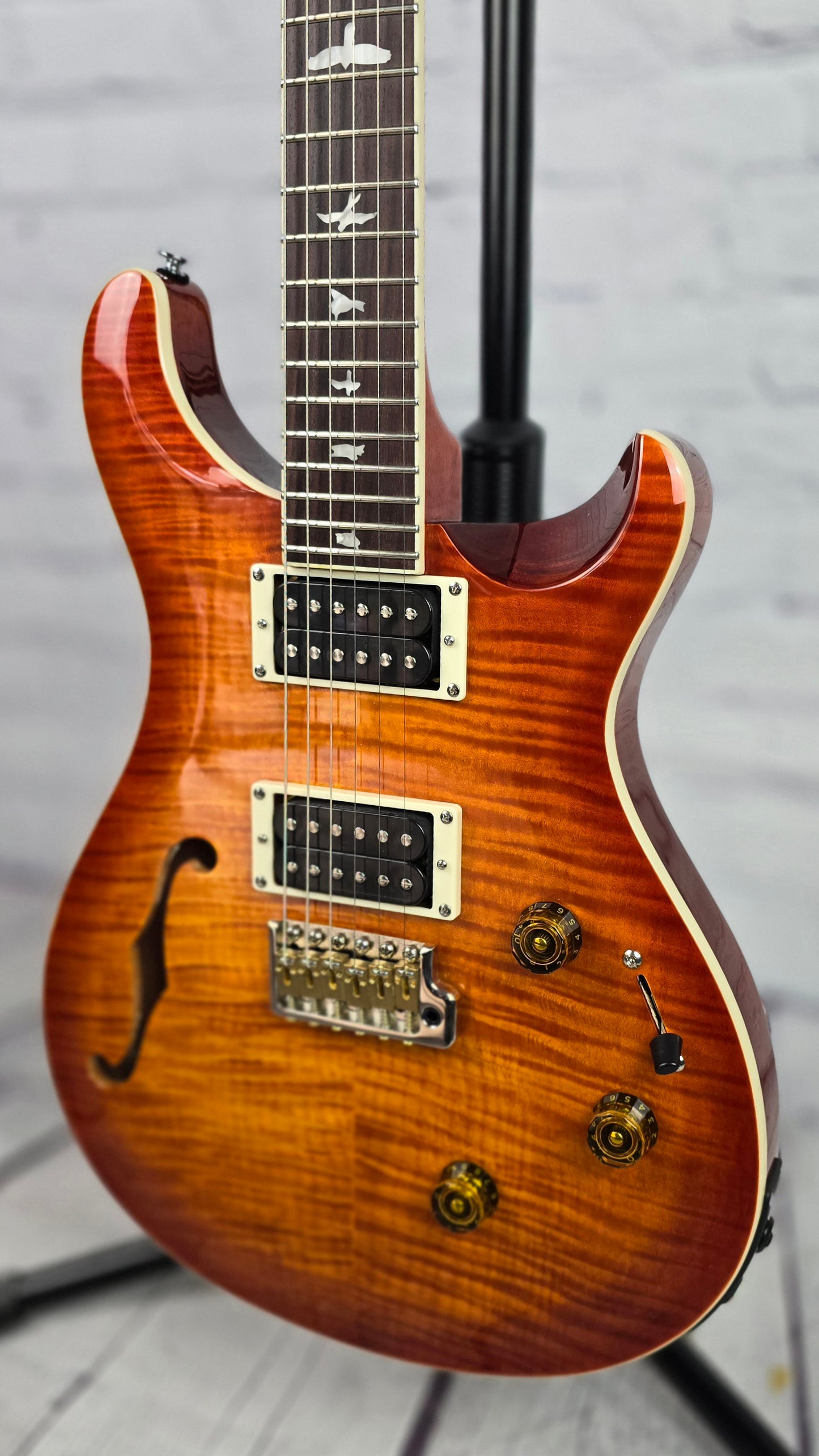 Paul Reed Smith PRS SE Custom 24 Semi-Hollow Piezo Electric Guitar Vintage Sunburst