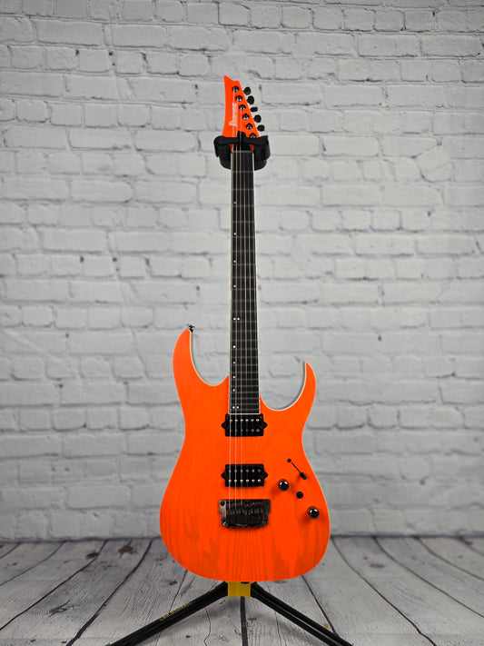 USED Ibanez Prestige RGR5221 TFR Hard Tail Electric Guitar Transparent Fluorescent Orange