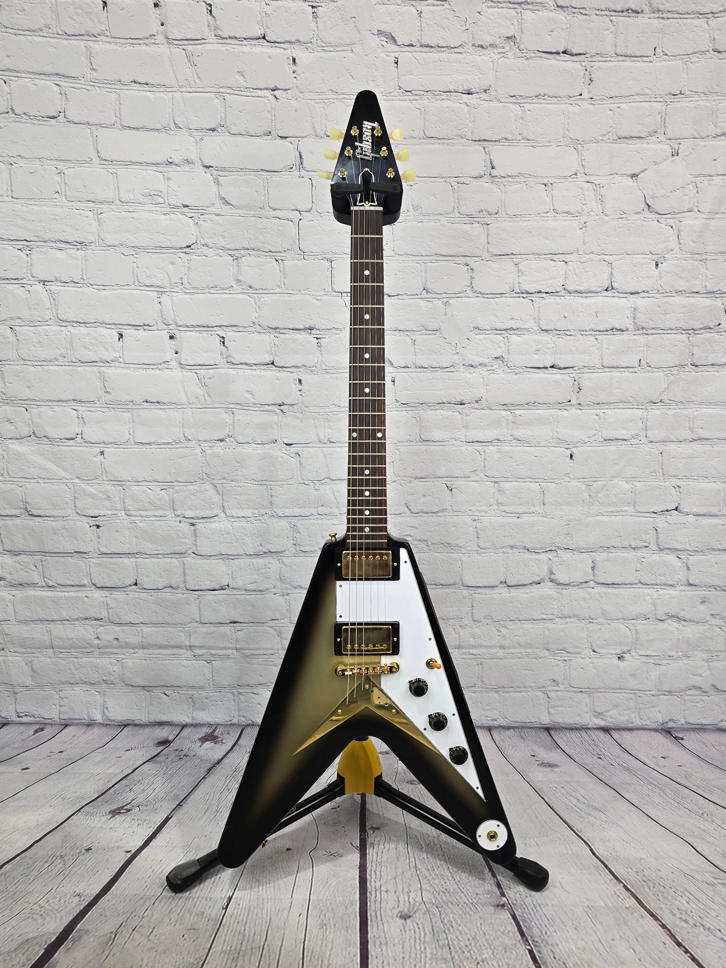 Gibson Custom Shop M2M '58 Korina Flying V Reissue Electric Guitar Antique Silverburst