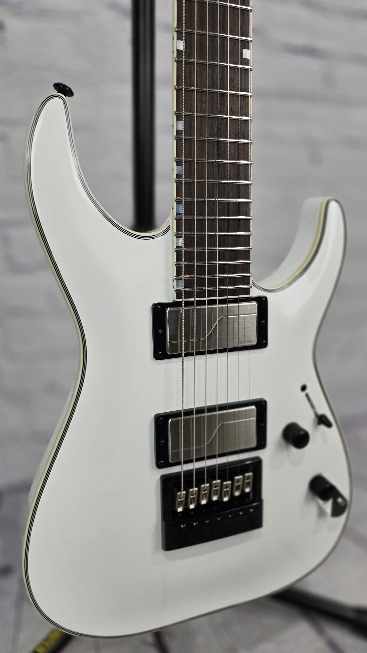 ESP LTD MH-1007 ET Evertune 7 String Electric Guitar Snow White