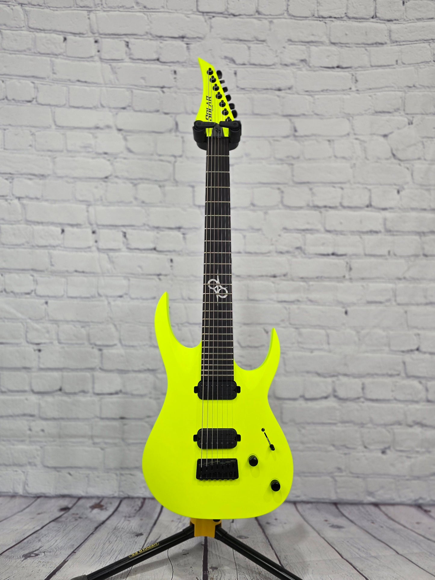 USED Solar A2.7 7 String Electric Guitar 26.5" Lemon Neon Matte