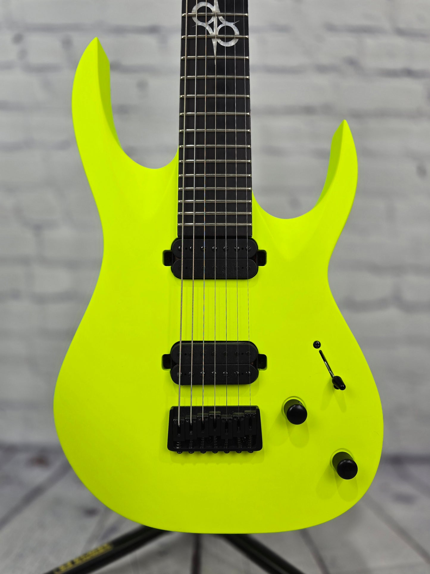 USED Solar A2.7 7 String Electric Guitar 26.5" Lemon Neon Matte