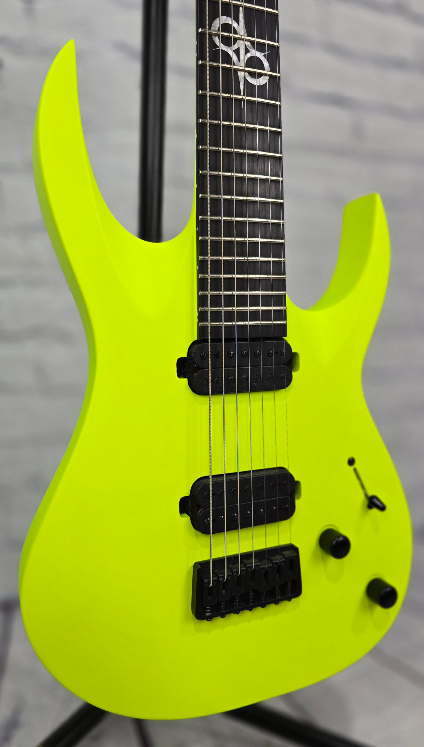 USED Solar A2.7 7 String Electric Guitar 26.5" Lemon Neon Matte