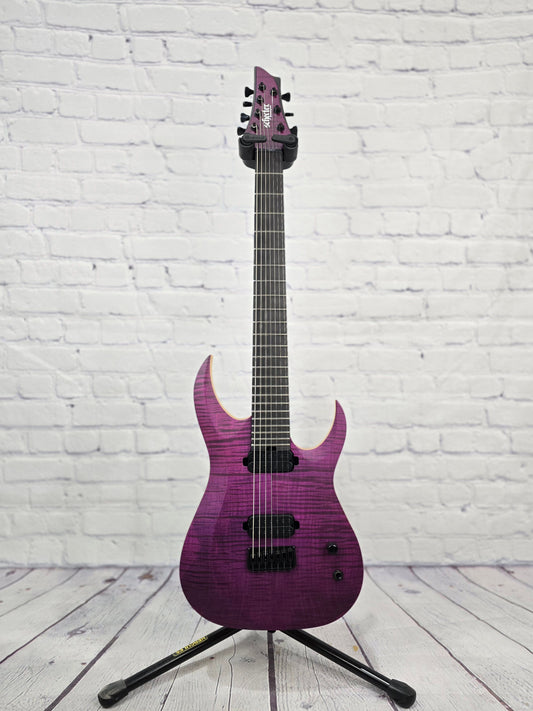 Schecter Guitars John Browne TAO 7 String Electric Guitar Satin Trans Purple