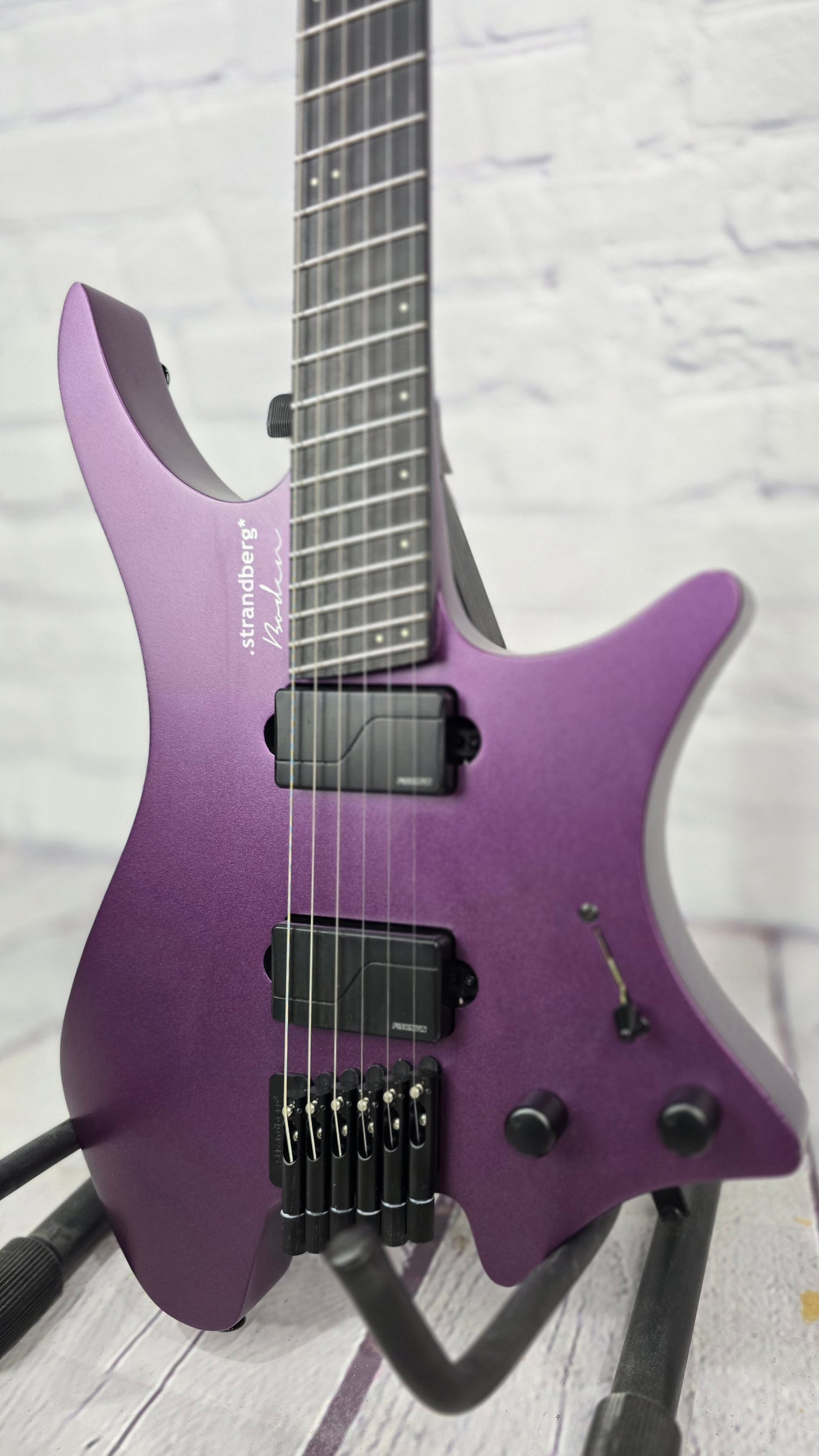 USED Strandberg Boden Metal Neck Through 6 String Electric Guitar Metallic Purple