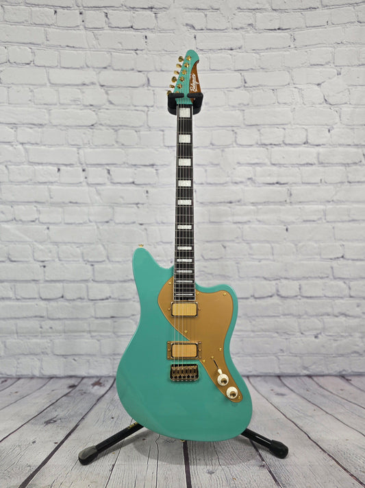Balaguer T-Bar Growler 27" Baritone Electric Guitar Metallic Cool Green