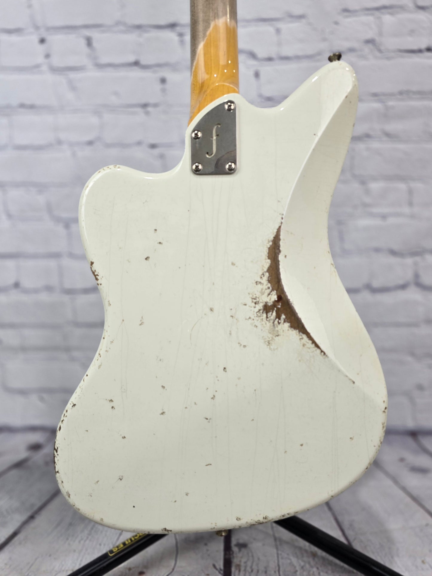 Fano Guitars JM6 Oltre 6 String Electric Guitar Lollar P90 Olympic White Medium Distress