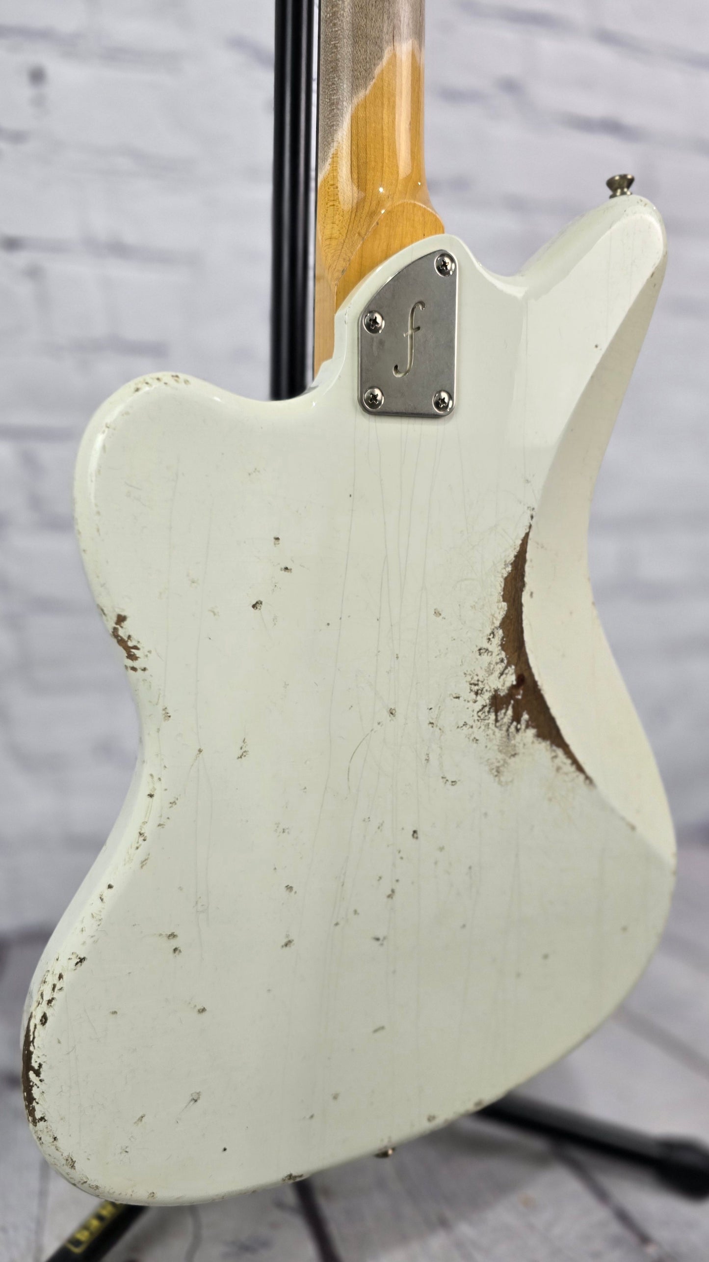 Fano Guitars JM6 Oltre 6 String Electric Guitar Lollar P90 Olympic White Medium Distress