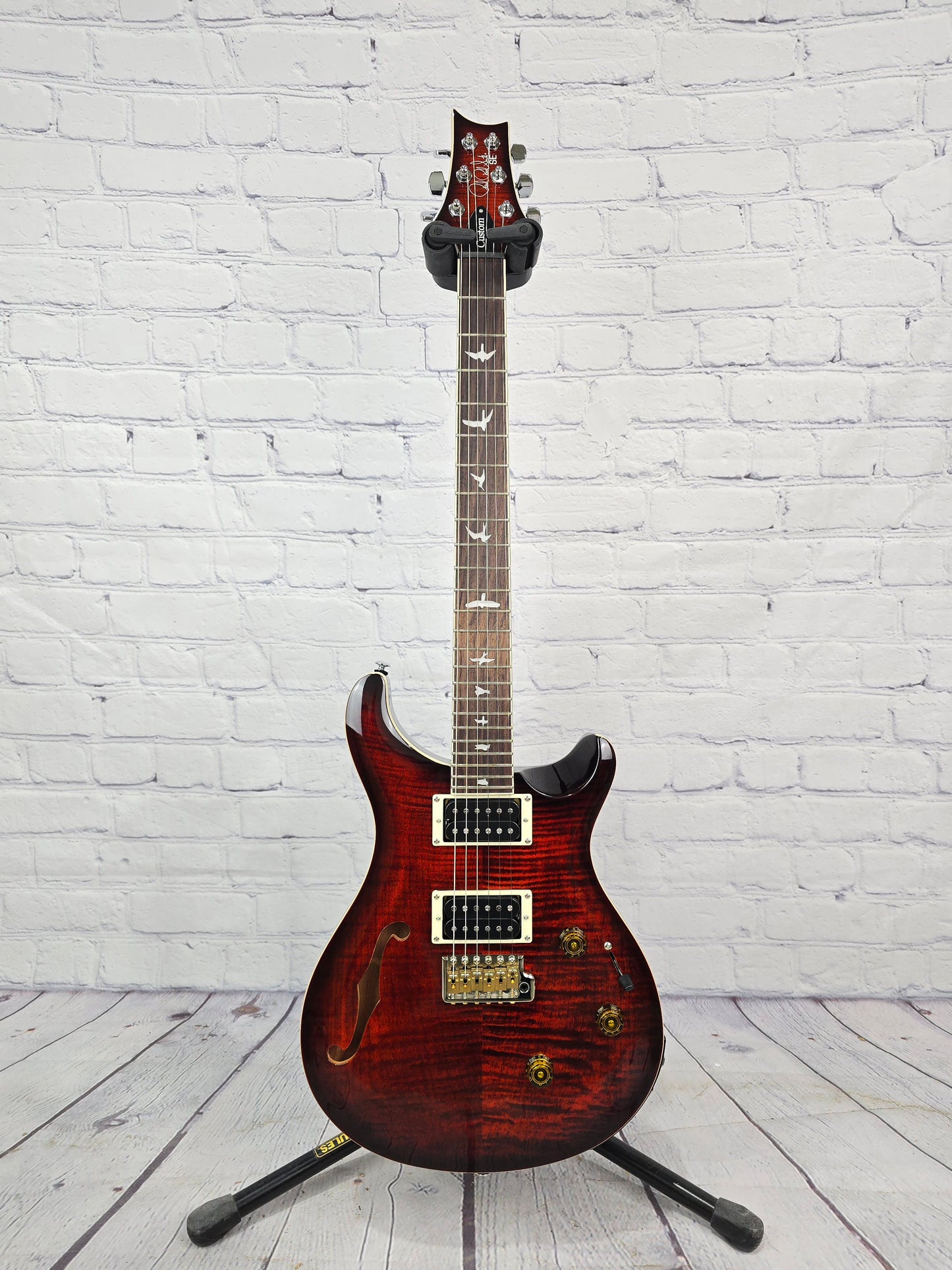 Paul Reed Smith PRS SE Custom 24 Semi-Hollow Piezo Electric Guitar Orange Tiger Smokeburst