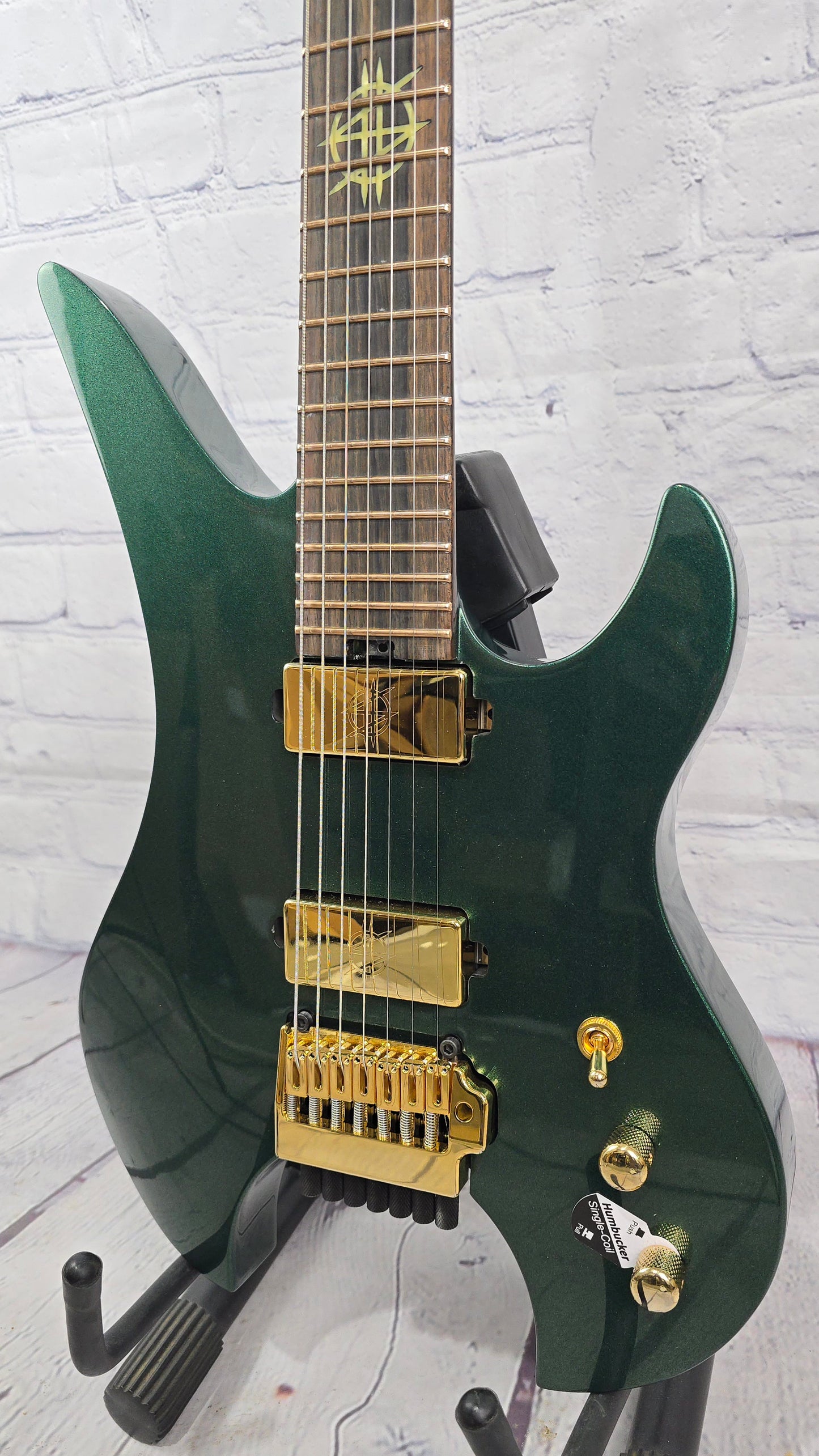 Schecter Synyster Gates Custom 7 TR Headless Electric Guitar Oak Green Metallic