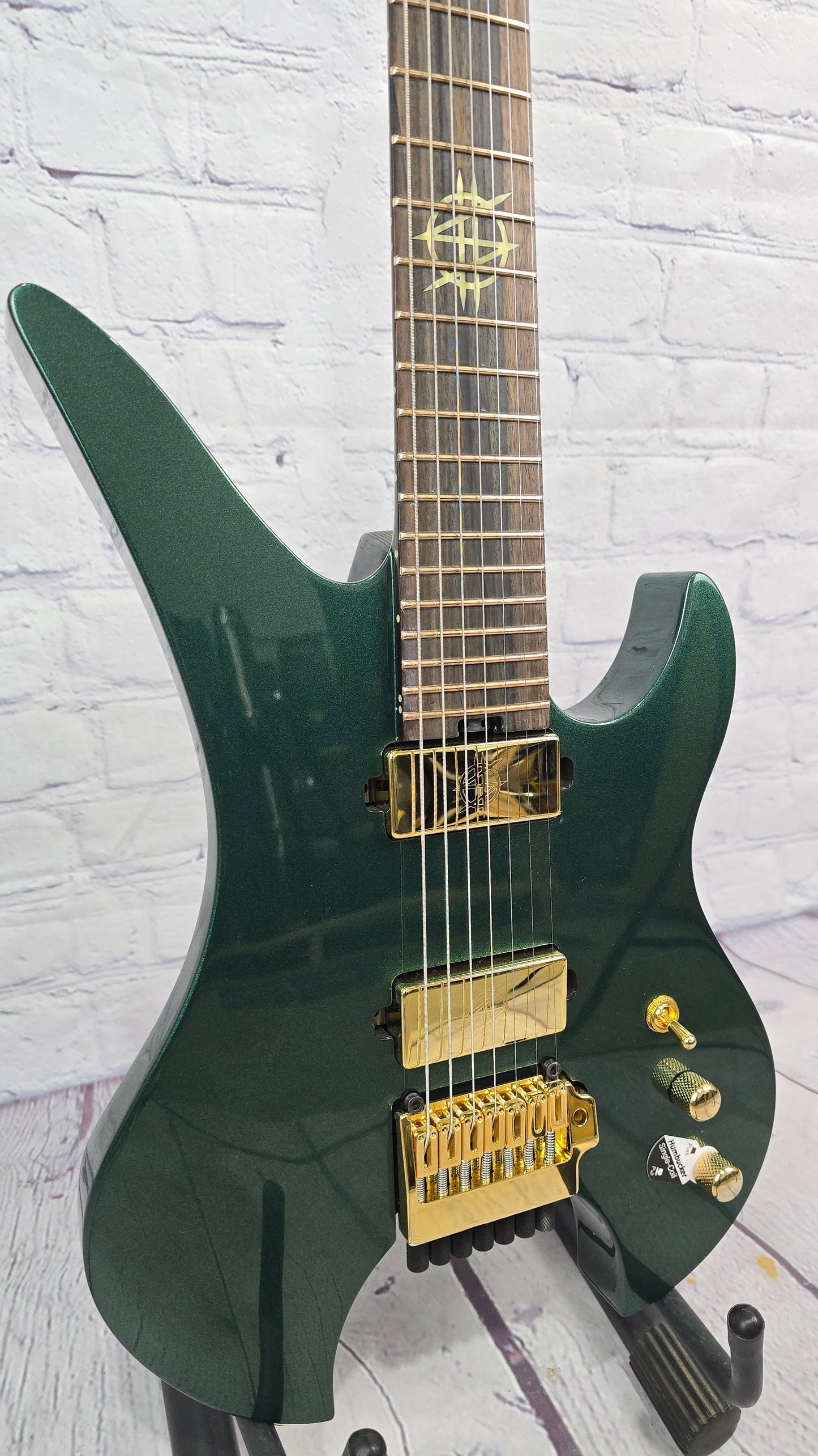 Schecter Synyster Gates Custom 7 TR Headless Electric Guitar Oak Green Metallic