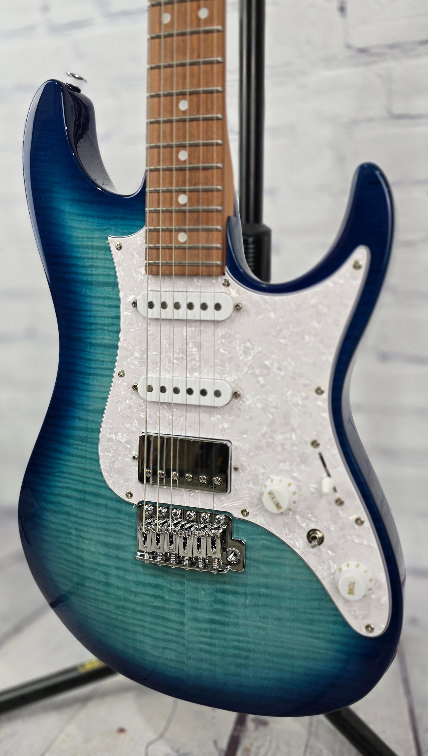 Ibanez AZ22S1F TXB Standard 6 String Electric Guitar Transparent Turquoise Burst