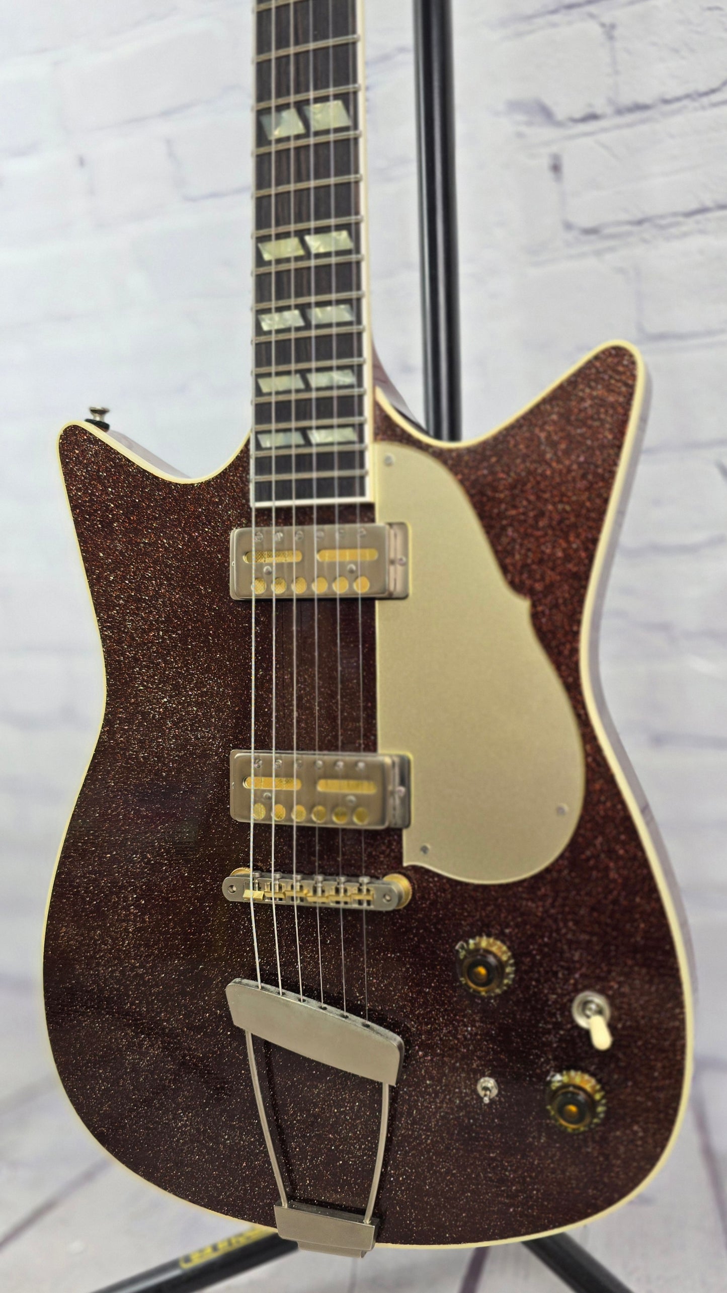 Frank Brothers Arcade One 6 String Electric Guitar Brown Sugar Sparkle