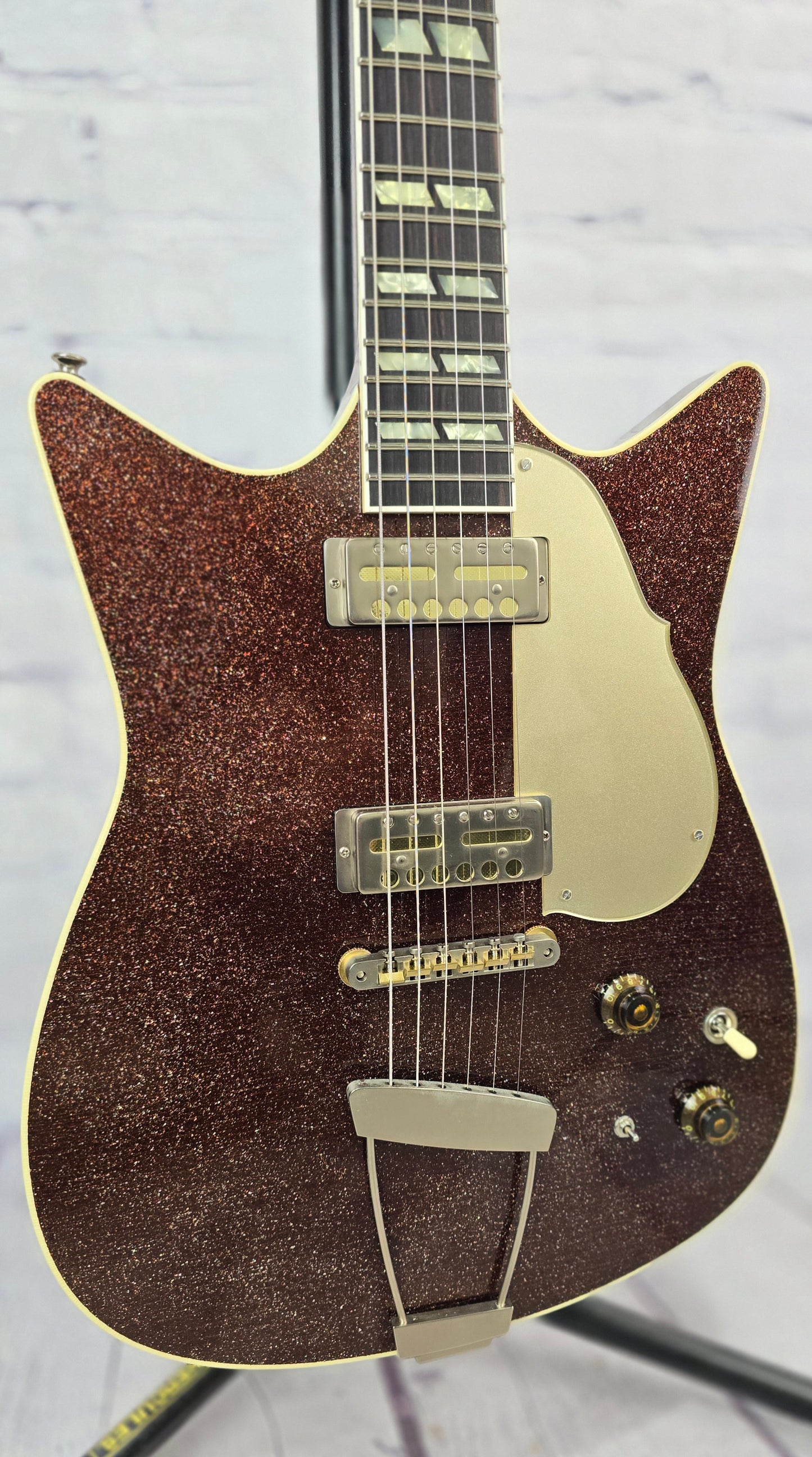 Frank Brothers Arcade One 6 String Electric Guitar Brown Sugar Sparkle