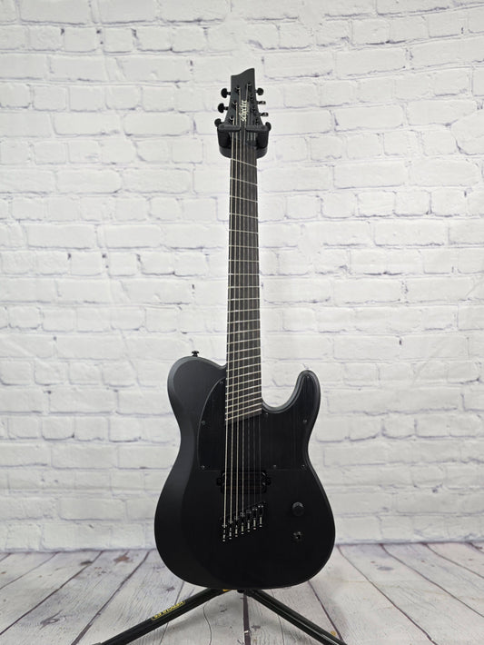 Schecter PT-7 Black Ops 7 String Electric Guitar Satin Black Open Pore