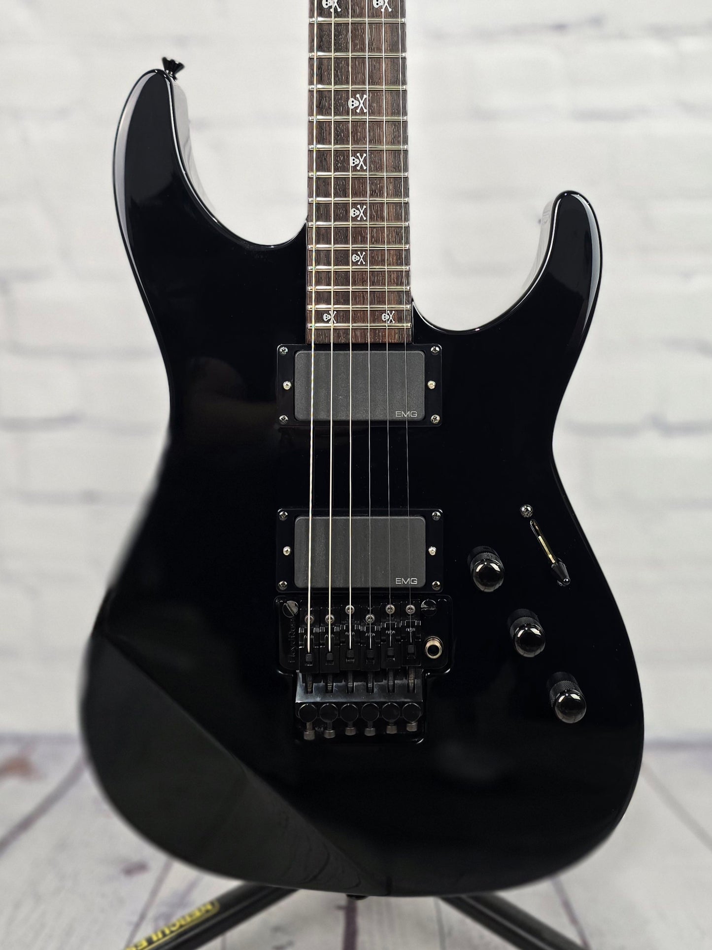 USED ESP Japan Custom KH-2 Kirk Hammett Neck Through Electric Guitar Gloss Black