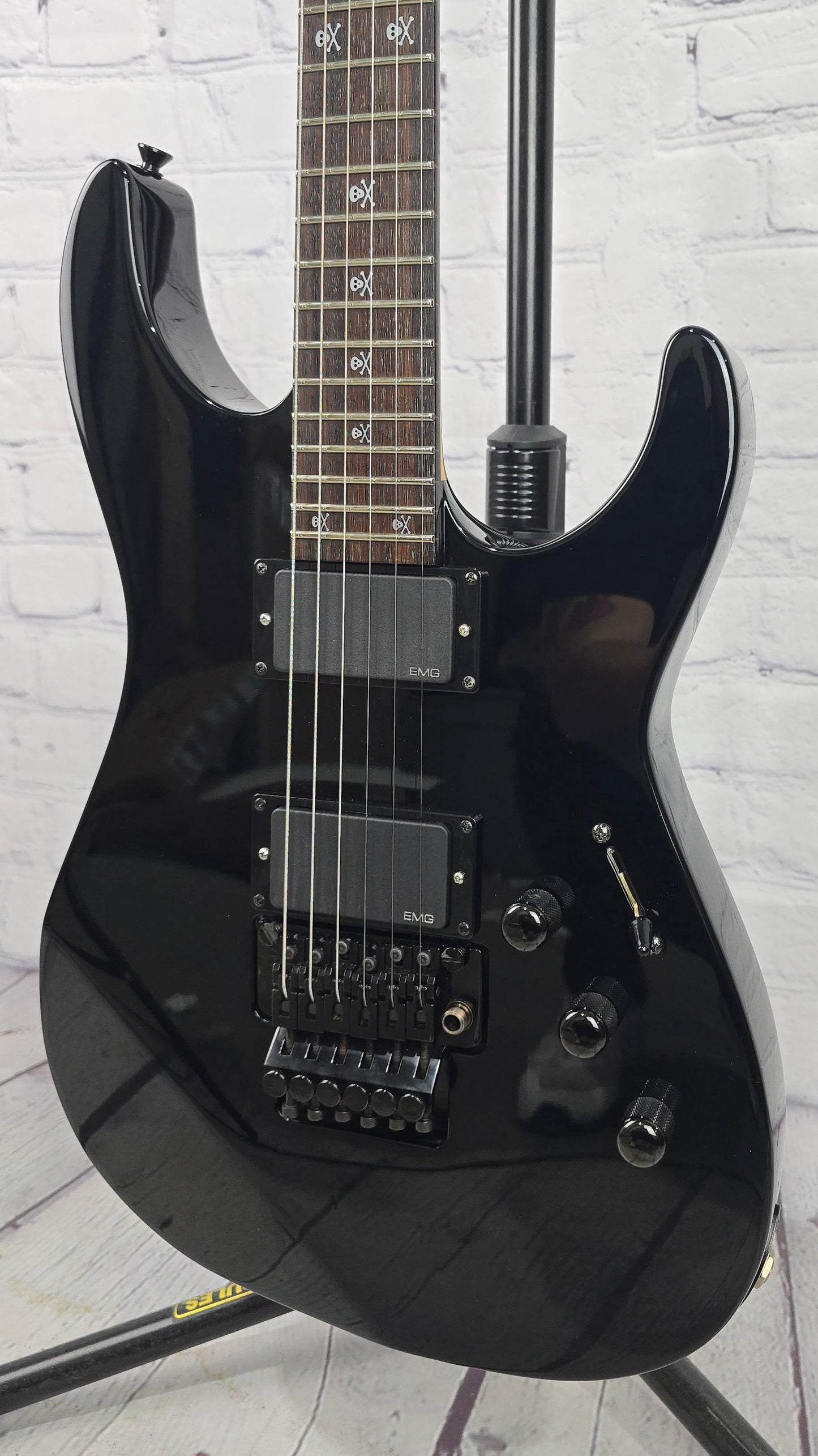 USED ESP Japan Custom KH-2 Kirk Hammett Neck Through Electric Guitar Gloss Black