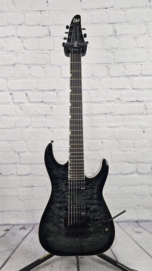 USED ESP LTD BS-B7 QM 7 String Baritone Electric Guitar Ben Savage Whitechapel Quilt Maple See Thru Black Sunburst