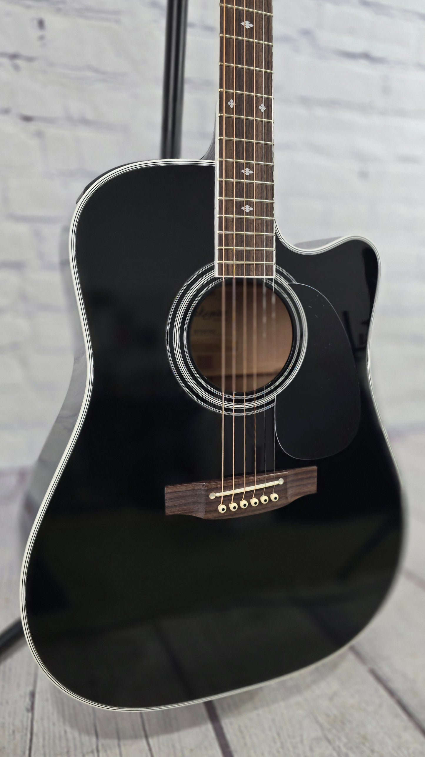 Takamine EF341SC 6 String Dreadnaught Acoustic Guitar Gloss Black